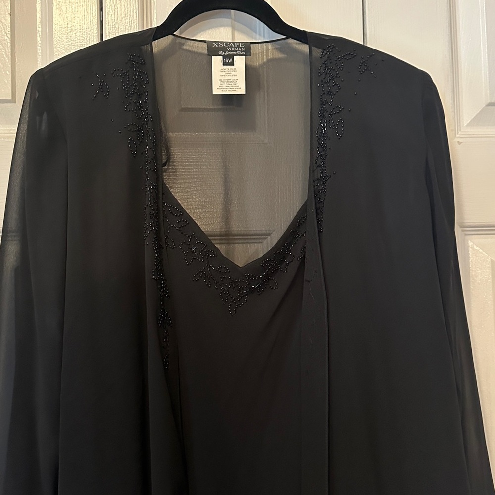 Xscape Woman Black Jacket & Dress Set - Black